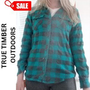 TRUE TIMBER OUTDOORS - Flannel Button Up in Blue and Gray Checkered / Pl…